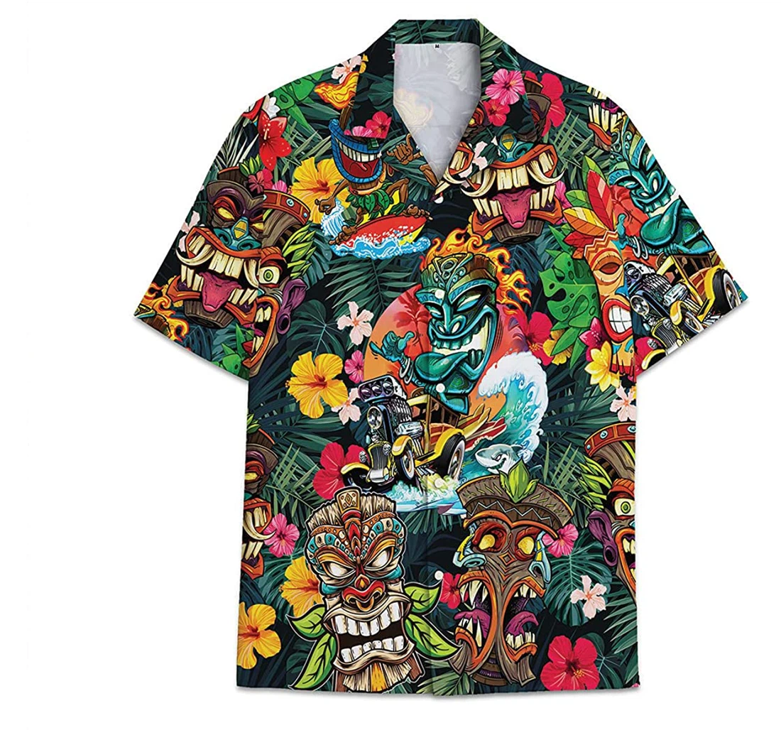 Native Tikicrew Funny Beach Shirts Hawaiian Shirt, Button Up Aloha Shirt For Men, Women