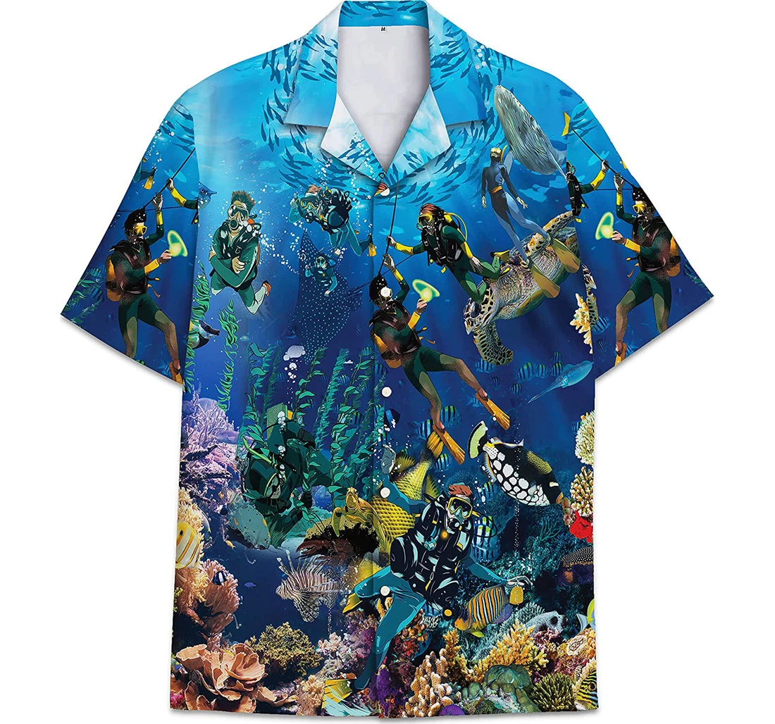 Sea Funny Ocean Shirts Hawaiian Shirt, Button Up Aloha Shirt For Men, Women