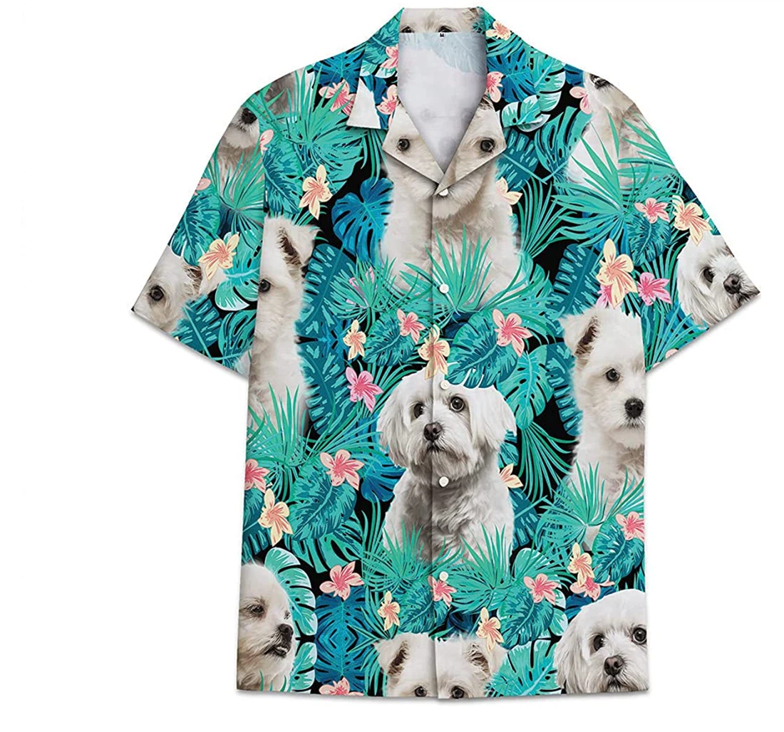 Yorkshire Terrier Dog Funny Beach Shirts Hawaiian Shirt, Button Up Aloha Shirt For Men, Women