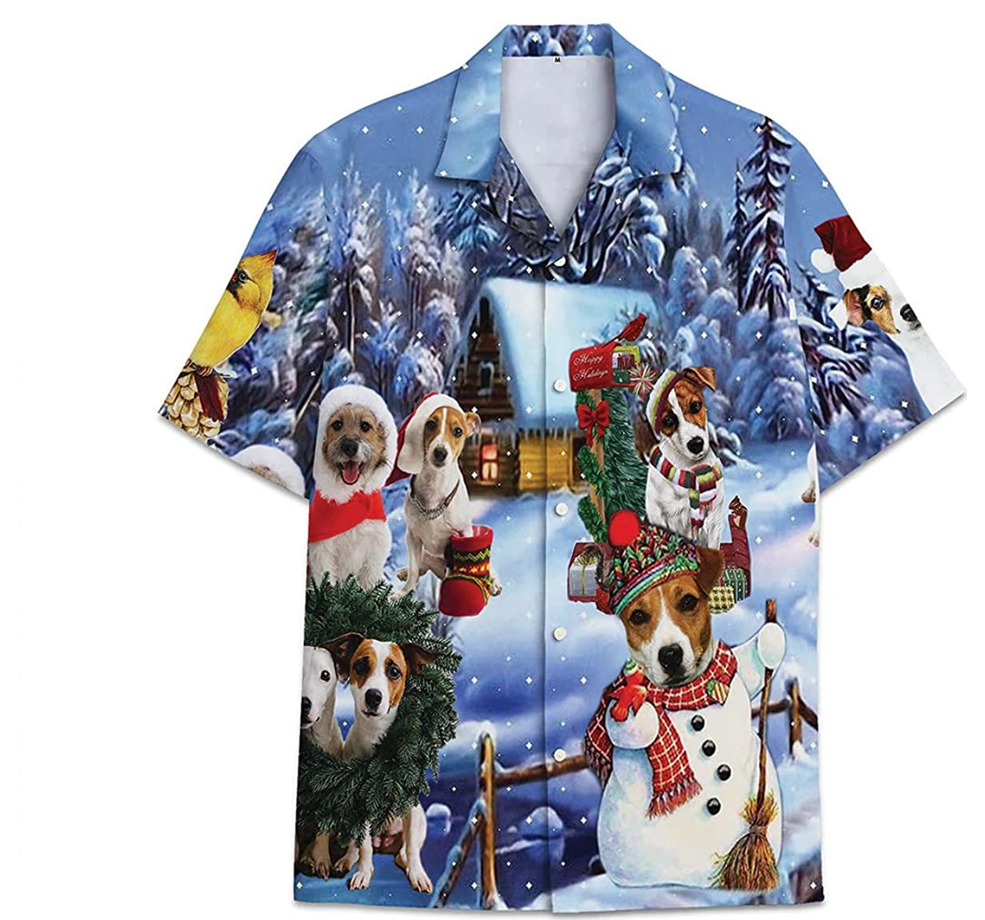 Dog Beagle Christmas Funny Beach Shirts Hawaiian Shirt, Button Up Aloha Shirt For Men, Women