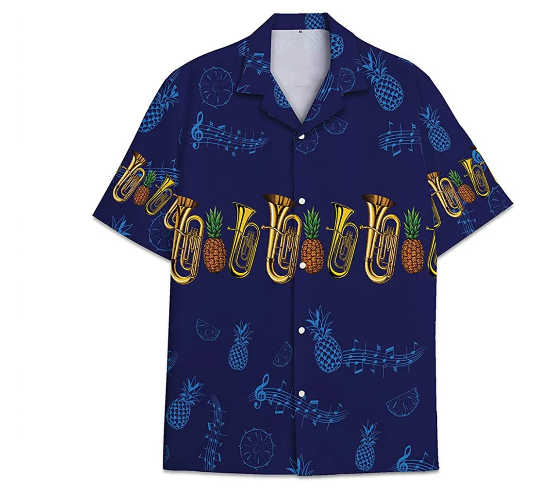 Trumpet Pineapple Funny Beach Shirts Avic Hawaiian Shirt, Button Up Aloha Shirt For Men, Women