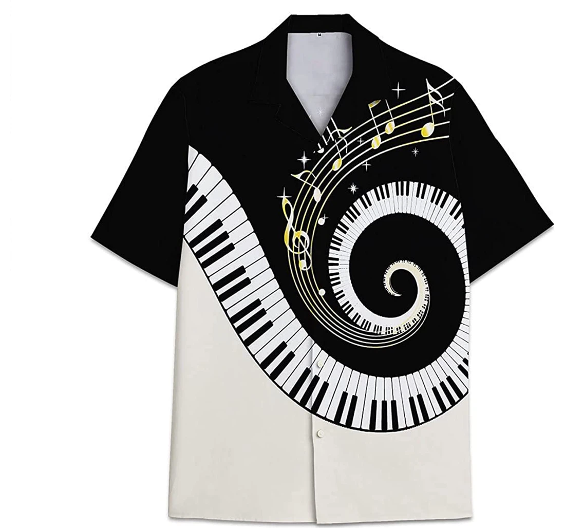 Music Piano Funny Beach Shirts Hawai Hawaiian Shirt, Button Up Aloha Shirt For Men, Women