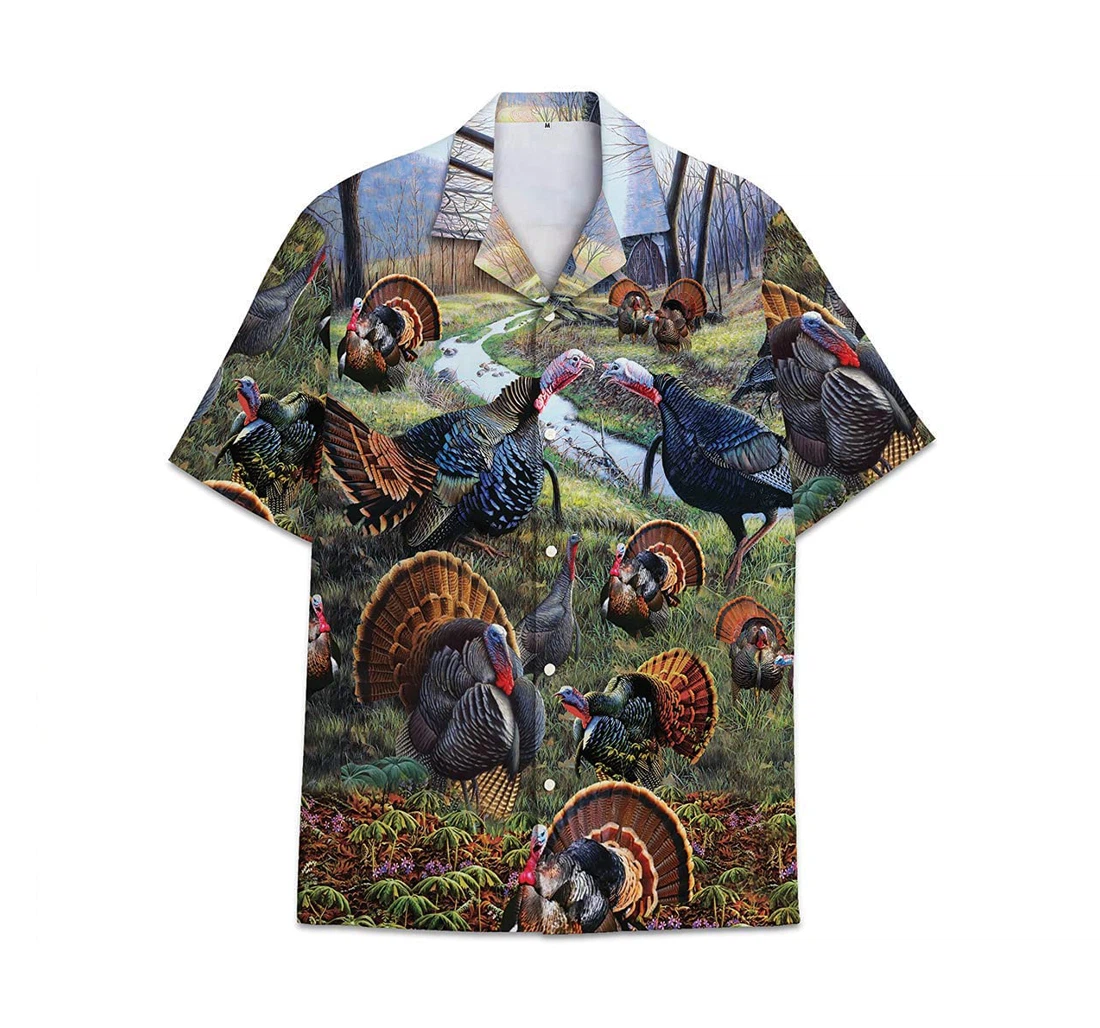 Turkey Farm Funny Beach Shirts Hawaiian Shirt, Button Up Aloha Shirt For Men, Women