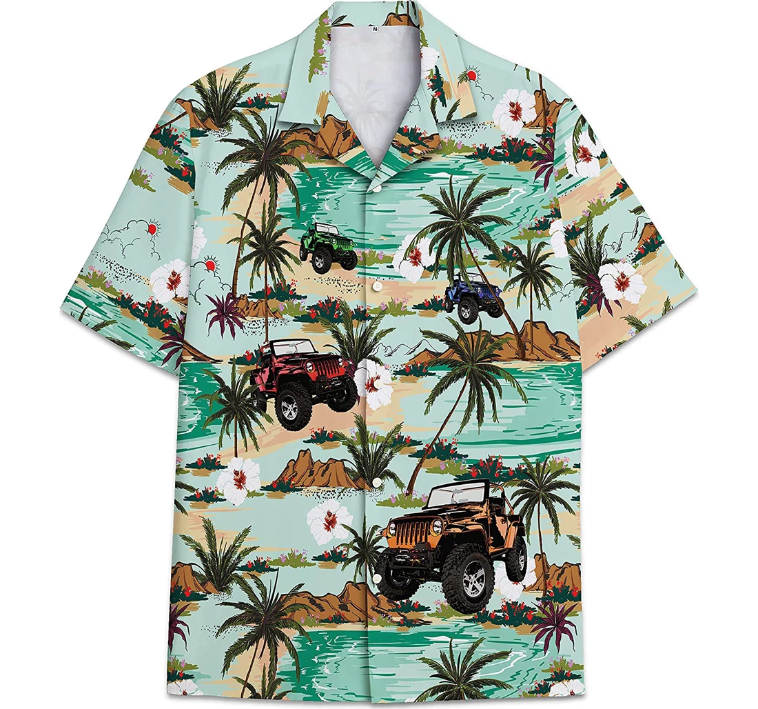 Car Funny Beach Shirts Hawaiian Shirt, Button Up Aloha Shirt For Men, Women