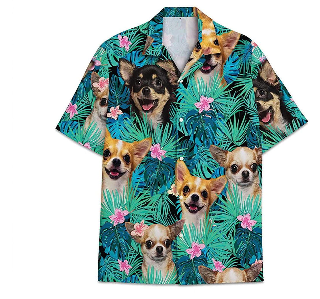 Dog Chihuahua Funny Beach Shirts Avic Hawaiian Shirt, Button Up Aloha Shirt For Men, Women