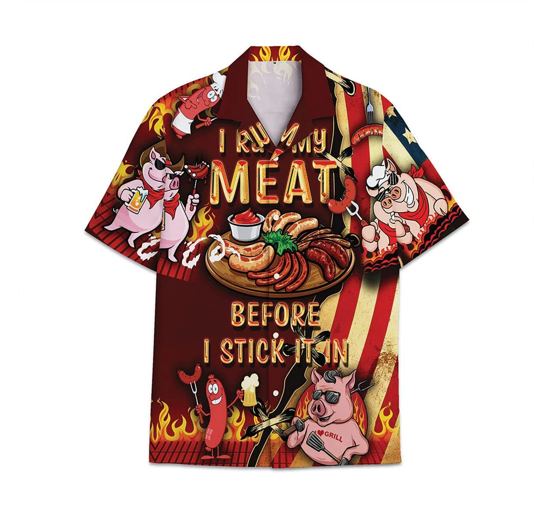 Food Rub Me Meat Funny Beach Shirts Hawaiian Shirt, Button Up Aloha Shirt For Men, Women