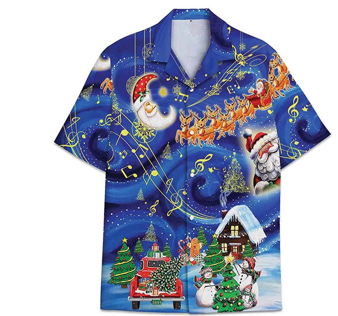 Christmas Santa Claus Funny Beach Shirts Hawaiian Shirt, Button Up Aloha Shirt For Men, Women