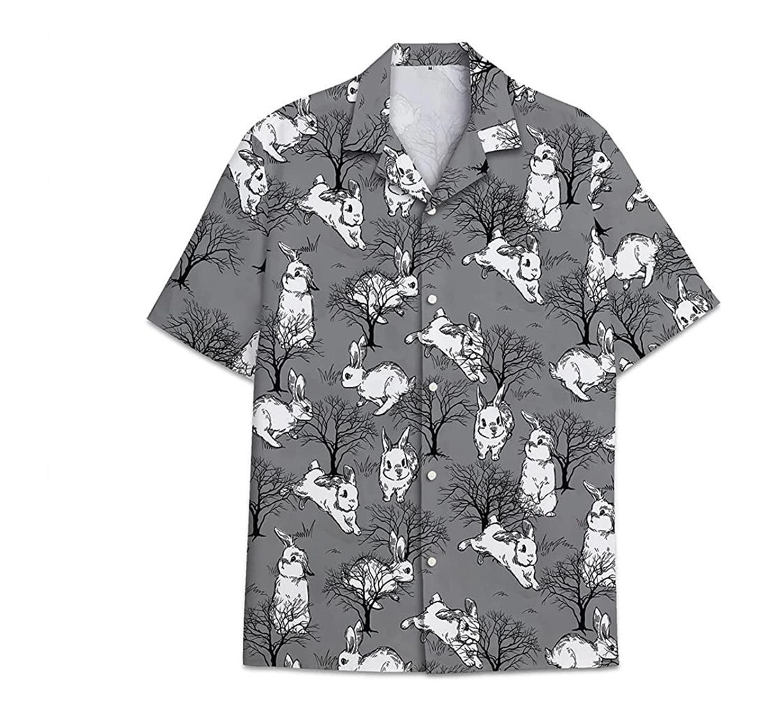 Rabbit Tree Funny Beach Shirts Hawai Hawaiian Shirt, Button Up Aloha Shirt For Men, Women