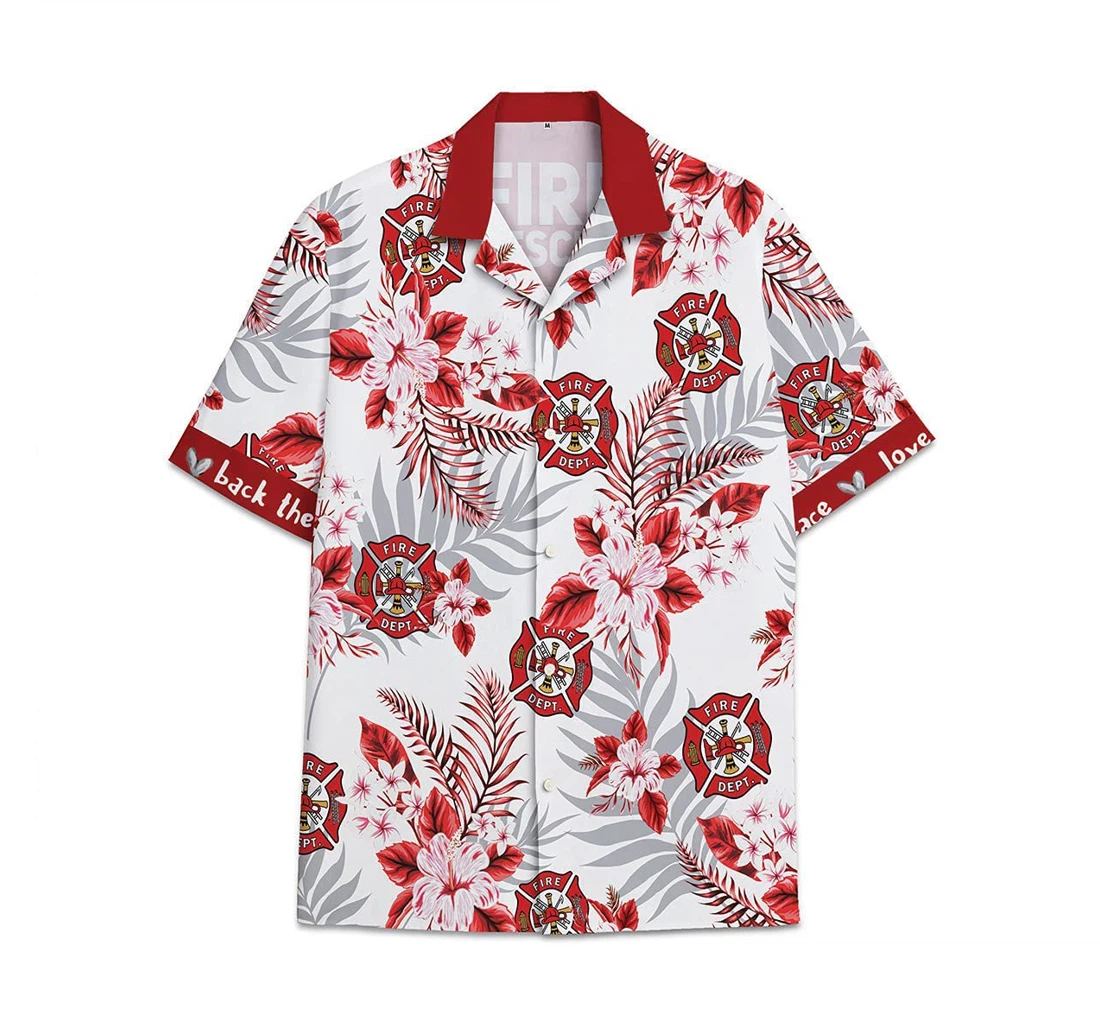 Firefighter Fire Funny Beach Shirts Hawaiian Shirt, Button Up Aloha Shirt For Men, Women