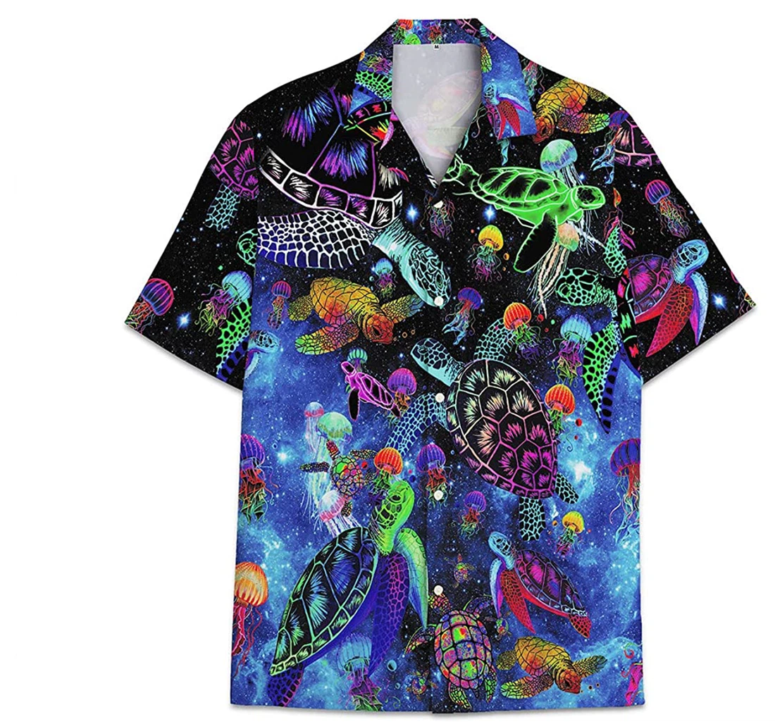 Turtle Glowing Funny Beach Shirts Avic Hawaiian Shirt, Button Up Aloha Shirt For Men, Women