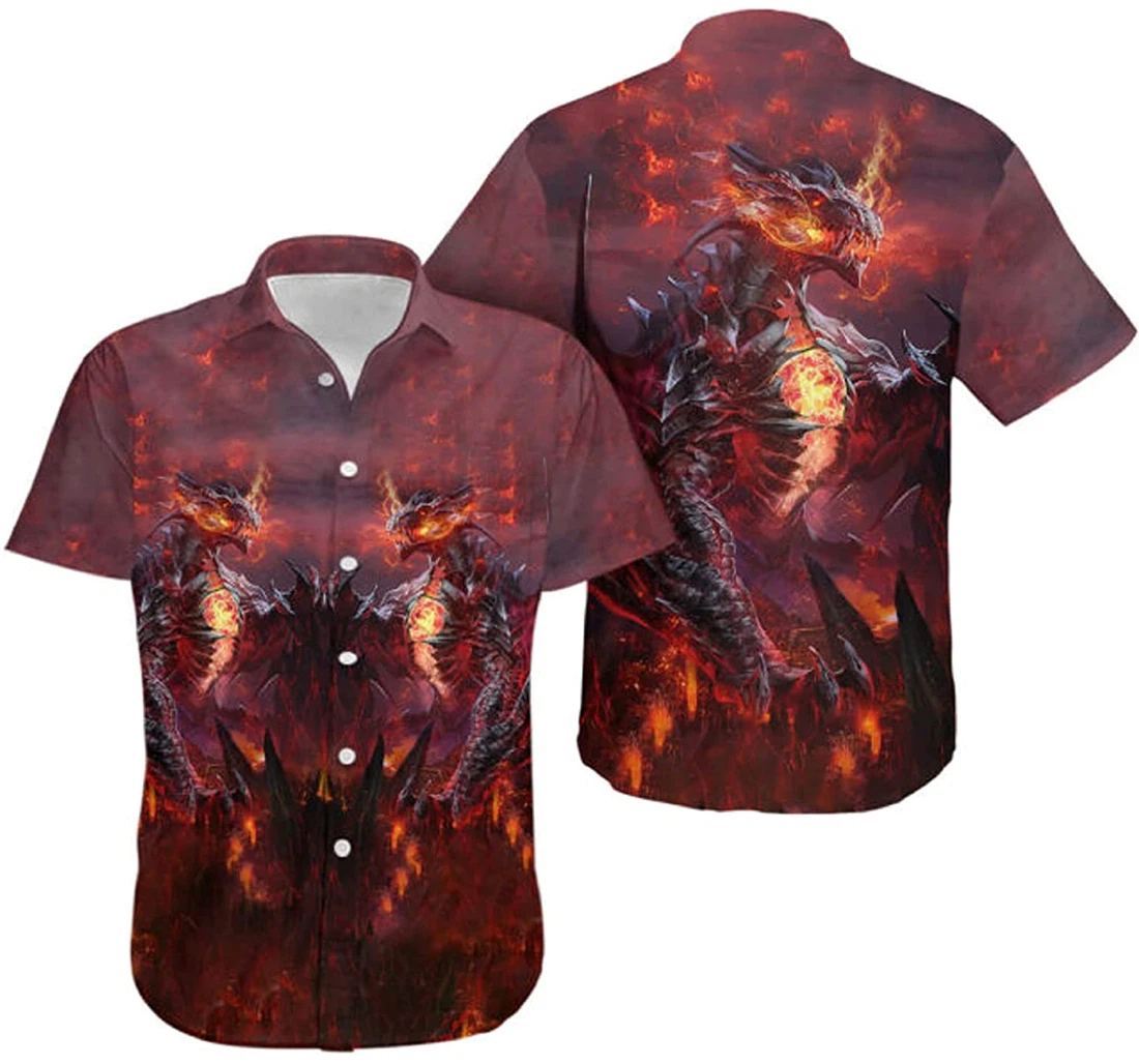 Dragon Lava Dragon Lover, Gift And Hawaiian Shirt, Button Up Aloha Shirt For Men, Women