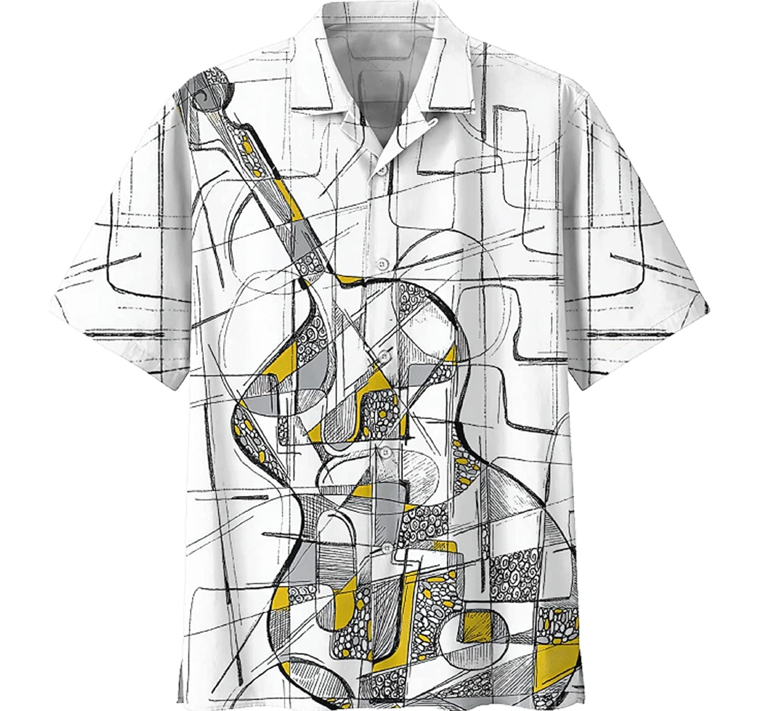 Instrument - Violin Us1 Music Lover White Hawaiian Shirt, Button Up Aloha Shirt For Men, Women