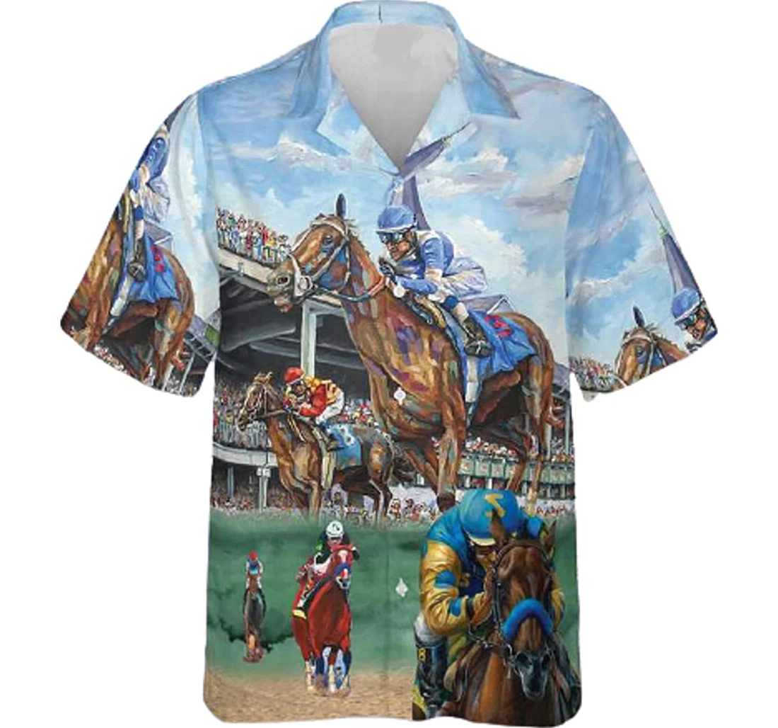 Horse Kentucky Horse Racing Gifts And White Hawaiian Shirt, Button Up Aloha Shirt For Men, Women