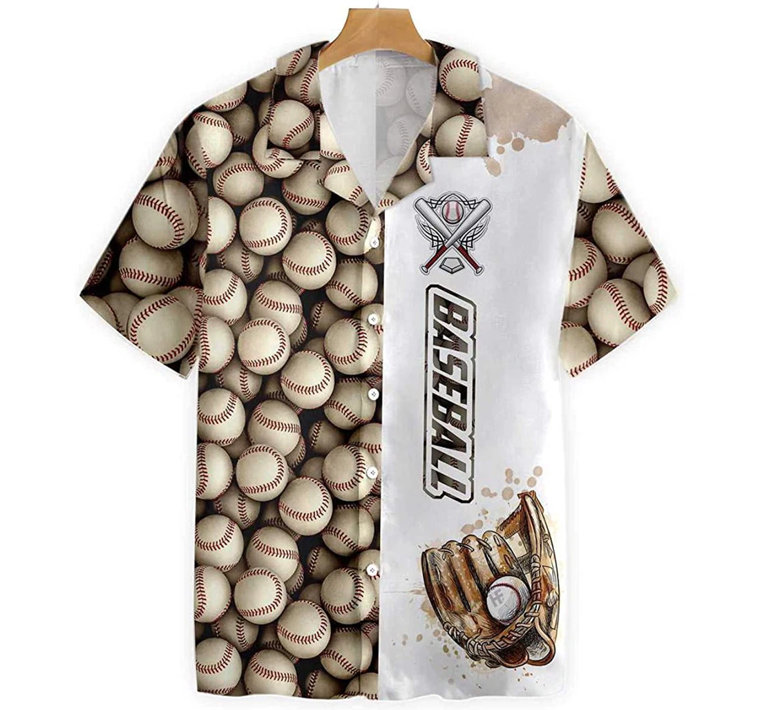 Baseball Gift Baseball Player White Hawaiian Shirt, Button Up Aloha Shirt For Men, Women