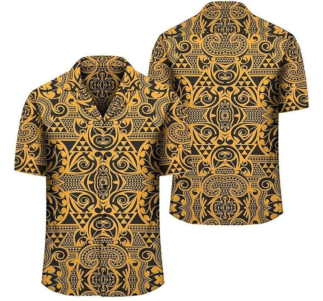 Polynesian Gold And Turtle Us3 Gift And Hawaiian Shirt, Button Up Aloha Shirt For Men, Women