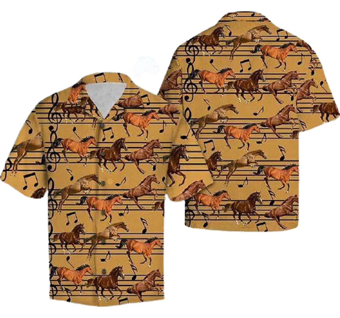 Horse Love Music Shirts Gifts And White Hawaiian Shirt, Button Up Aloha Shirt For Men, Women