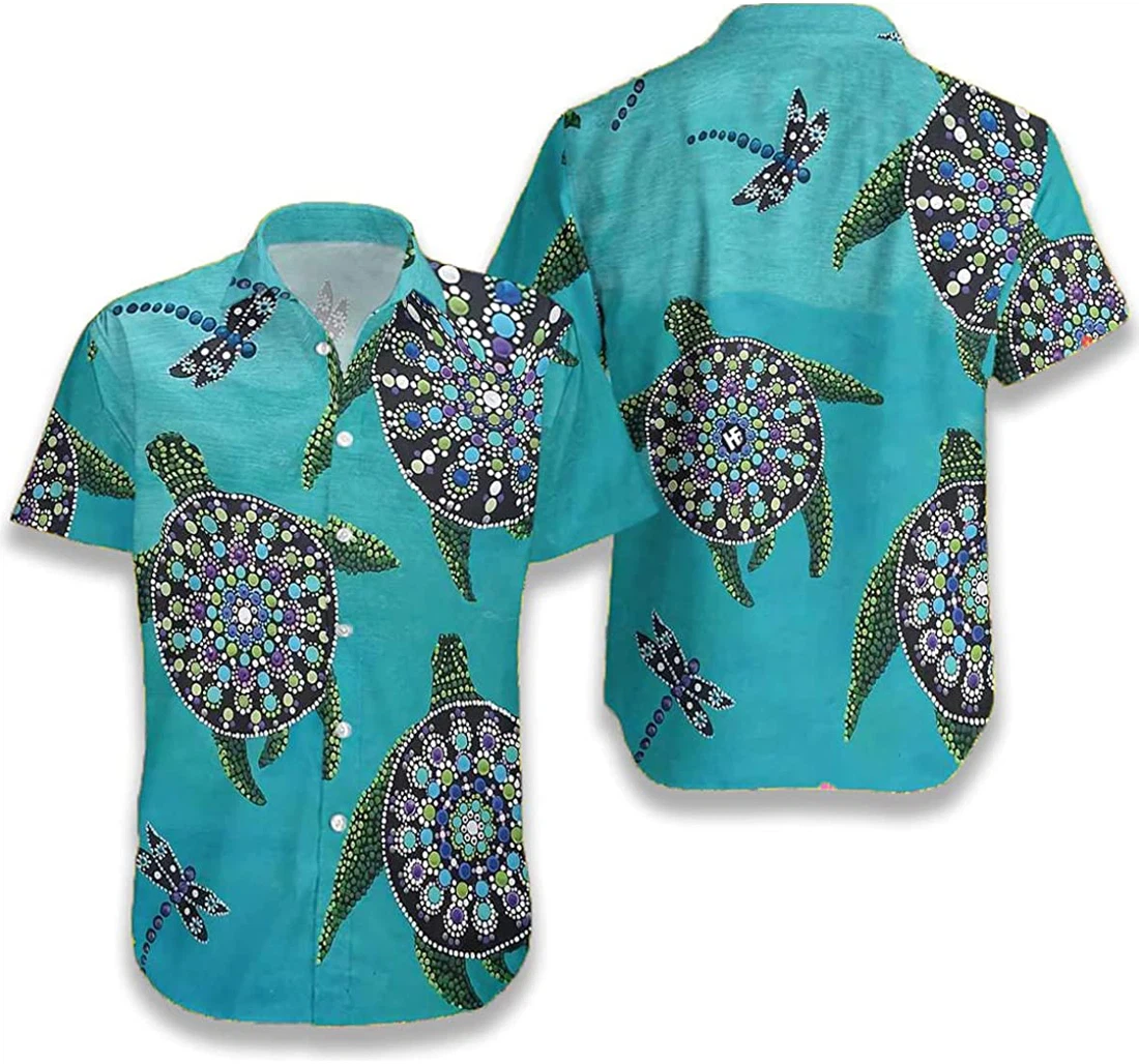 Rock Turtle Sea White Hawaiian Shirt, Button Up Aloha Shirt For Men, Women