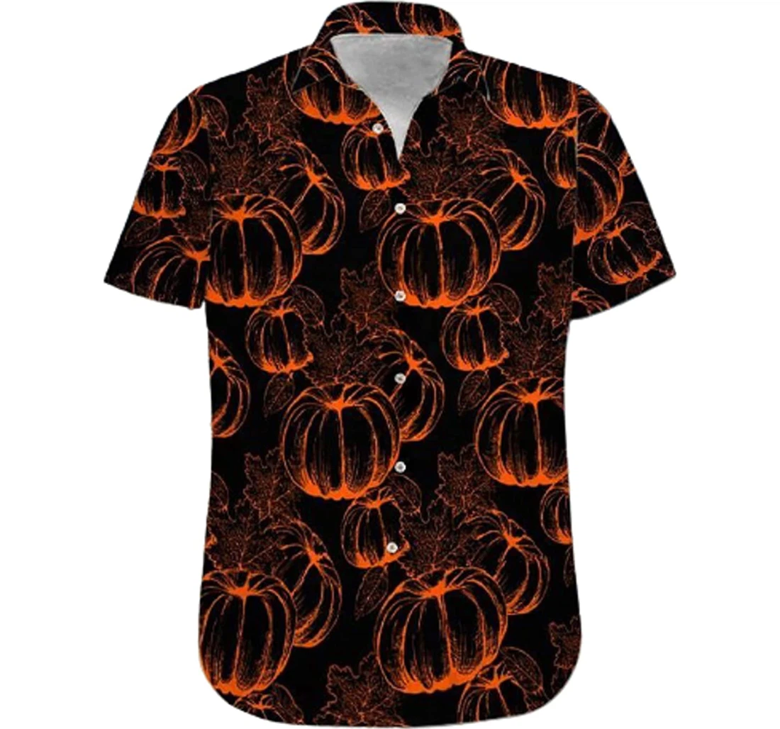 Pumpkin Black Gifts And Hawaiian Shirt, Button Up Aloha Shirt For Men, Women