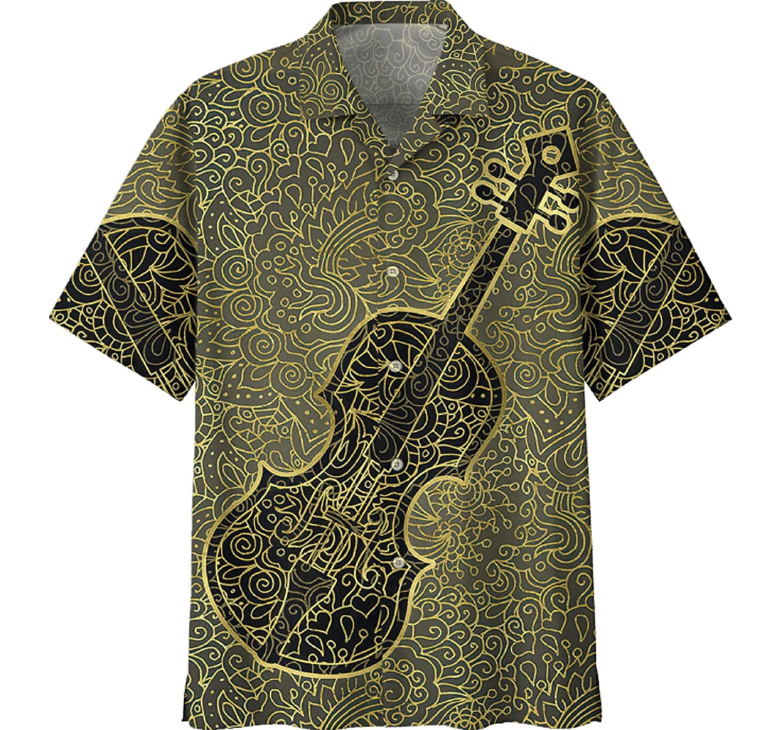 Instrument - Violin Mandala Us2 Music Lover White Hawaiian Shirt, Button Up Aloha Shirt For Men, Women