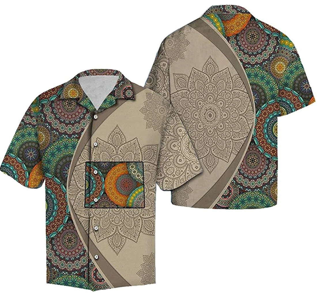 Wyoming Mandala Soft Hawaiian Shirt, Button Up Aloha Shirt For Men, Women