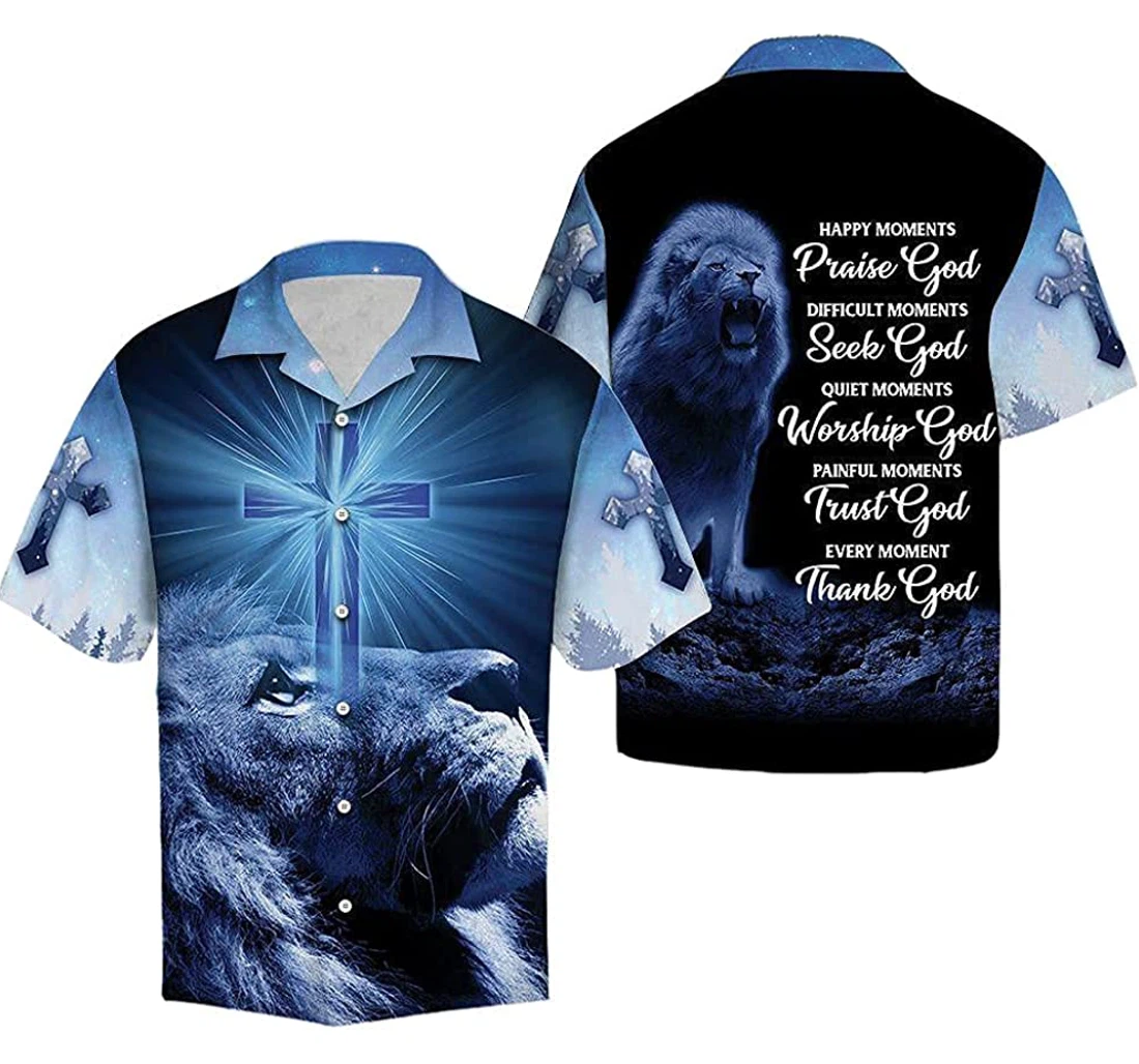 Every Moment Thank God Lion Soft Hawaiian Shirt, Button Up Aloha Shirt For Men, Women