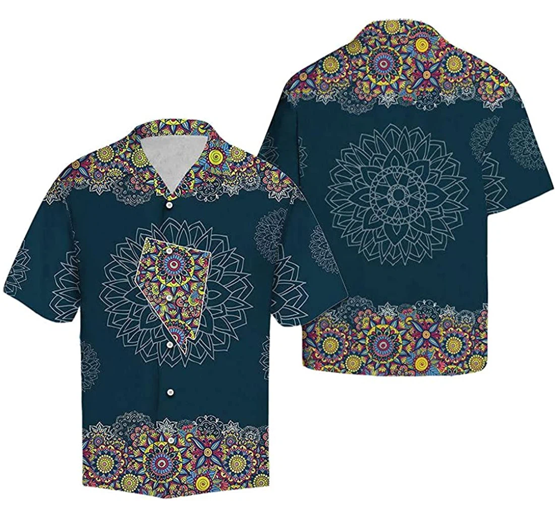 Nevada Mandala Soft Hawaiian Shirt, Button Up Aloha Shirt For Men, Women