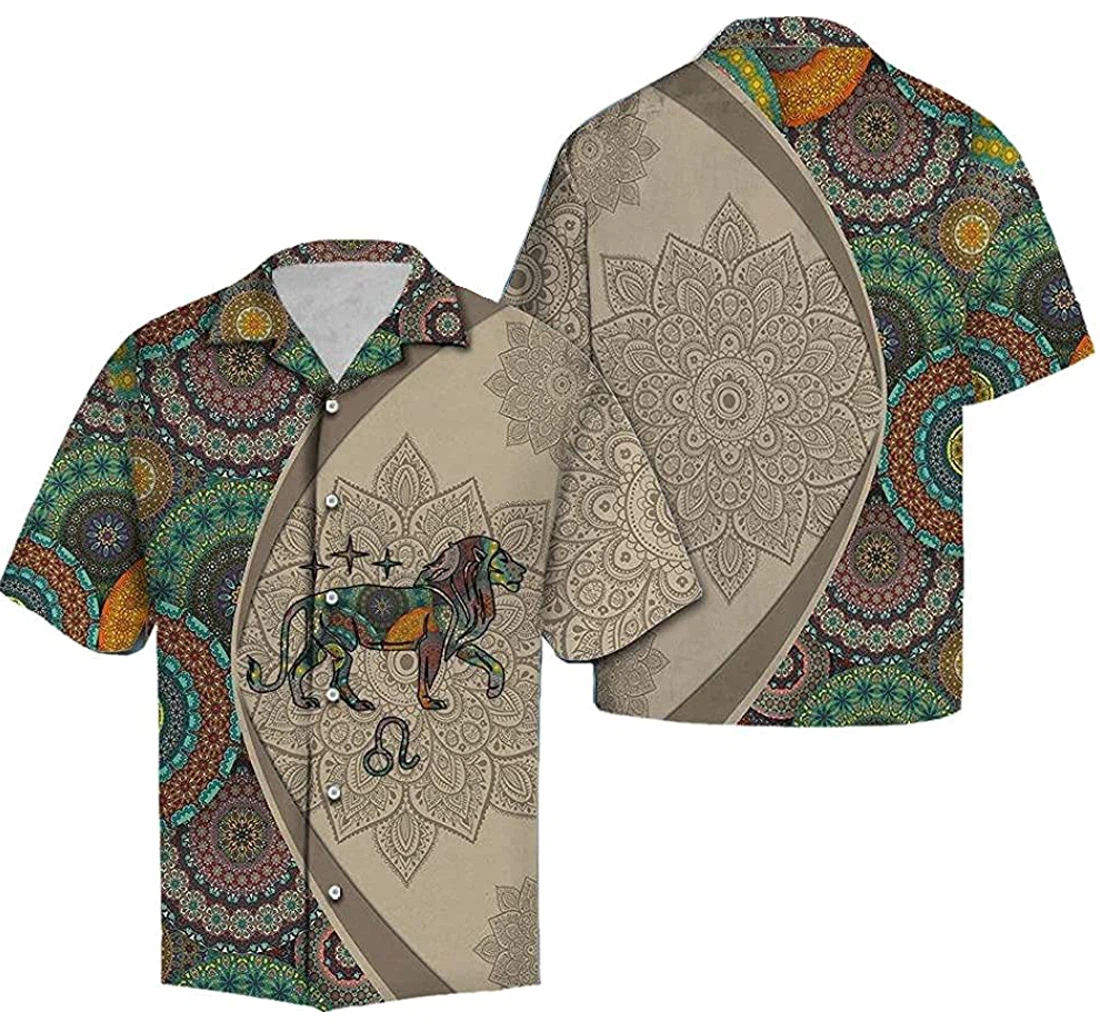 Amazing Leo Horoscope Mandala Soft Hawaiian Shirt, Button Up Aloha Shirt For Men, Women