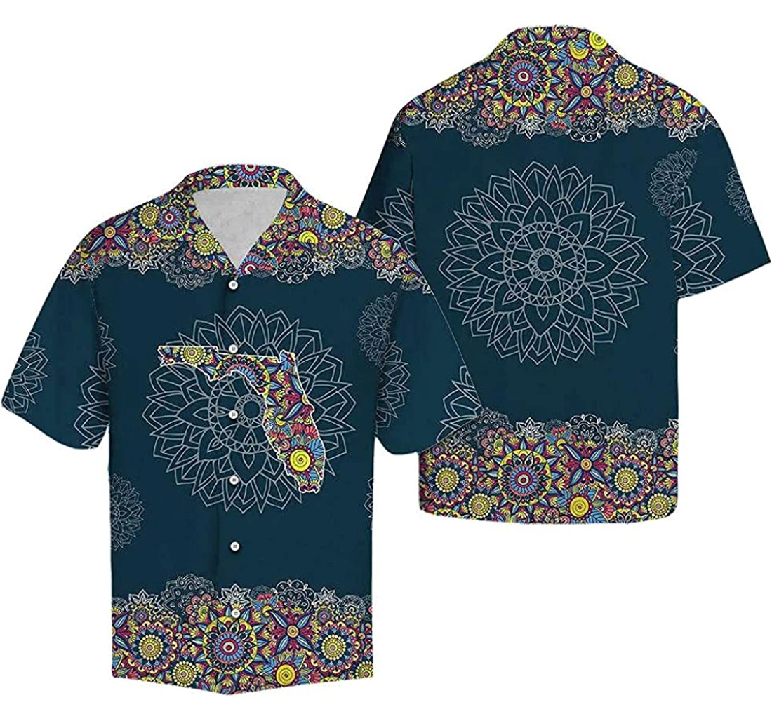 Florida Mandala Blue Soft Hawaiian Shirt, Button Up Aloha Shirt For Men, Women