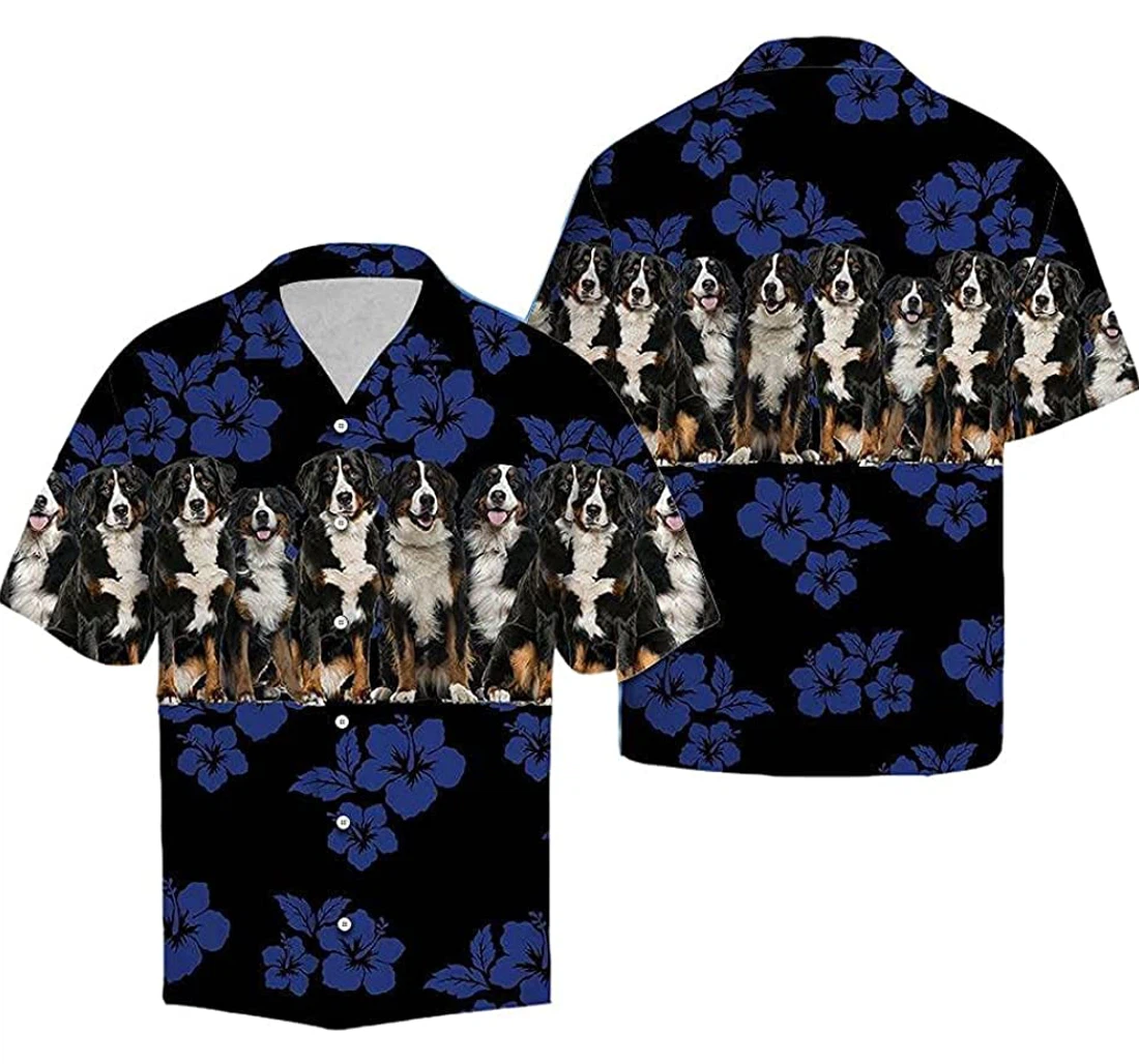 Awesome Bernese Mountain Dog Soft Hawaiian Shirt, Button Up Aloha Shirt For Men, Women