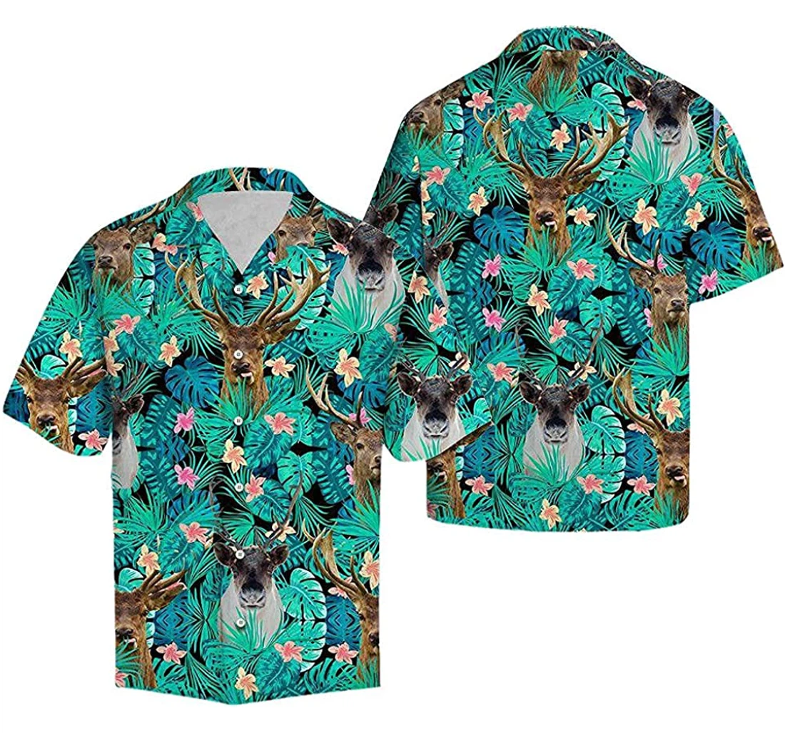 Reindeer Soft Hawaiian Shirt, Button Up Aloha Shirt For Men, Women