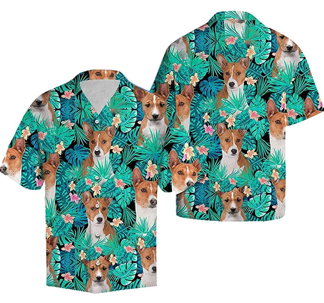 Basenji Soft Hawaiian Shirt, Button Up Aloha Shirt For Men, Women