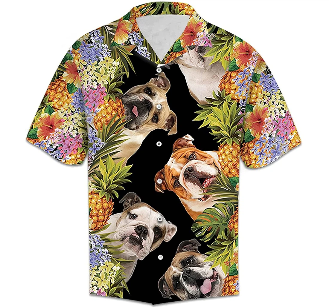 Bulldog Soft Hawaiian Shirt, Button Up Aloha Shirt For Men, Women