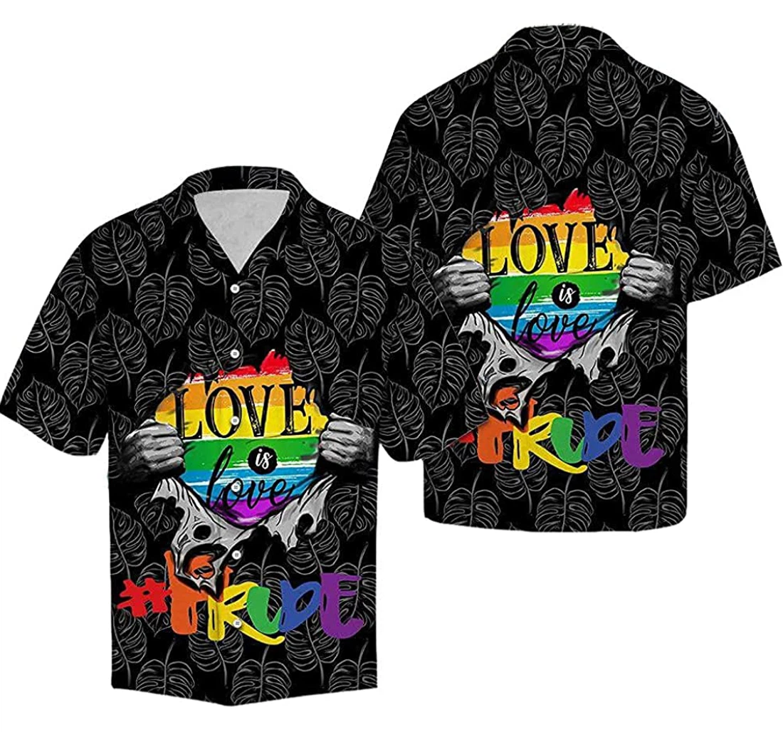 Lgbt Love Pride Soft Hawaiian Shirt, Button Up Aloha Shirt For Men, Women