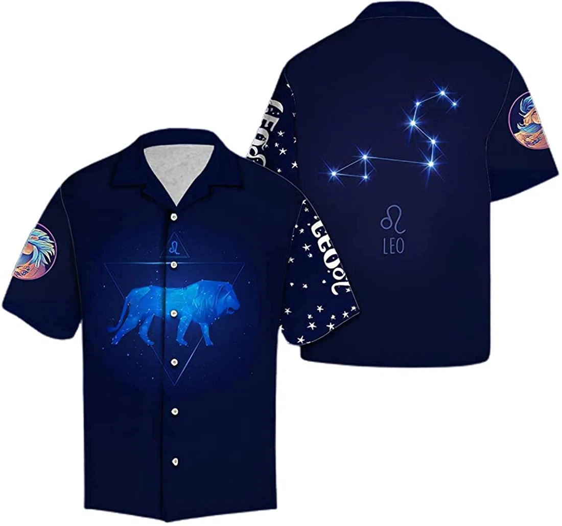 Leo Horoscope Soft Hawaiian Shirt, Button Up Aloha Shirt For Men, Women