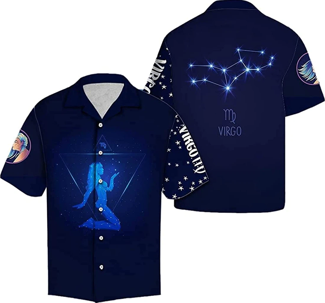 Virgo Horoscope Soft Hawaiian Shirt, Button Up Aloha Shirt For Men, Women