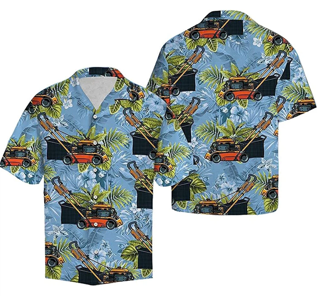 Lawn Mower Soft Hawaiian Shirt, Button Up Aloha Shirt For Men, Women