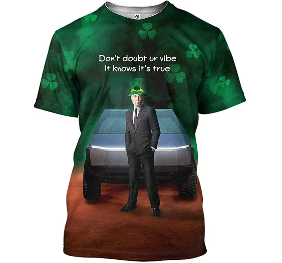 St Patrick Fast Cybertruck Elon Musk Shirts - 3D Printed T-shirt