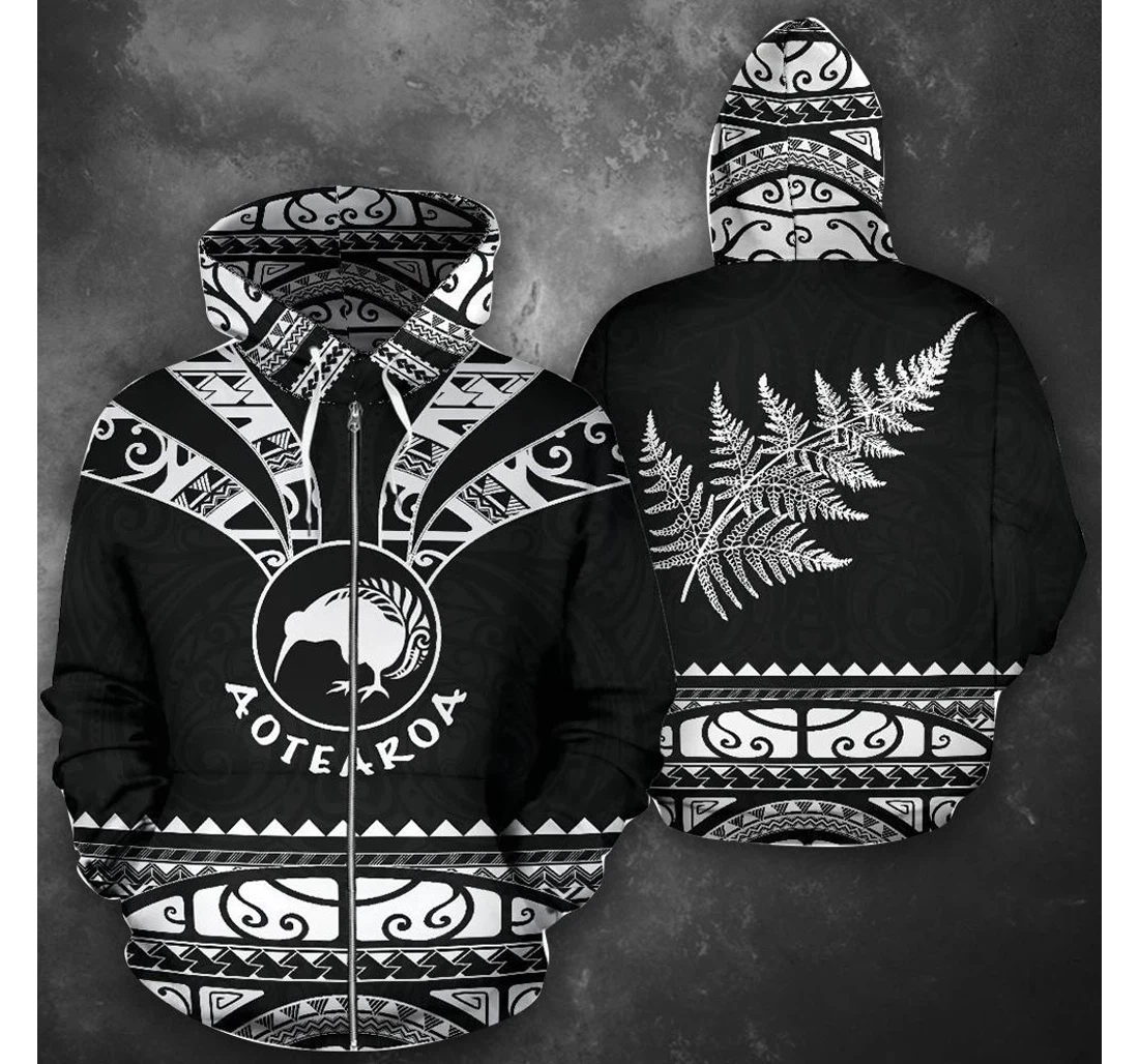 Maori Aotearoa Silver - 3D Printed Pullover Hoodie