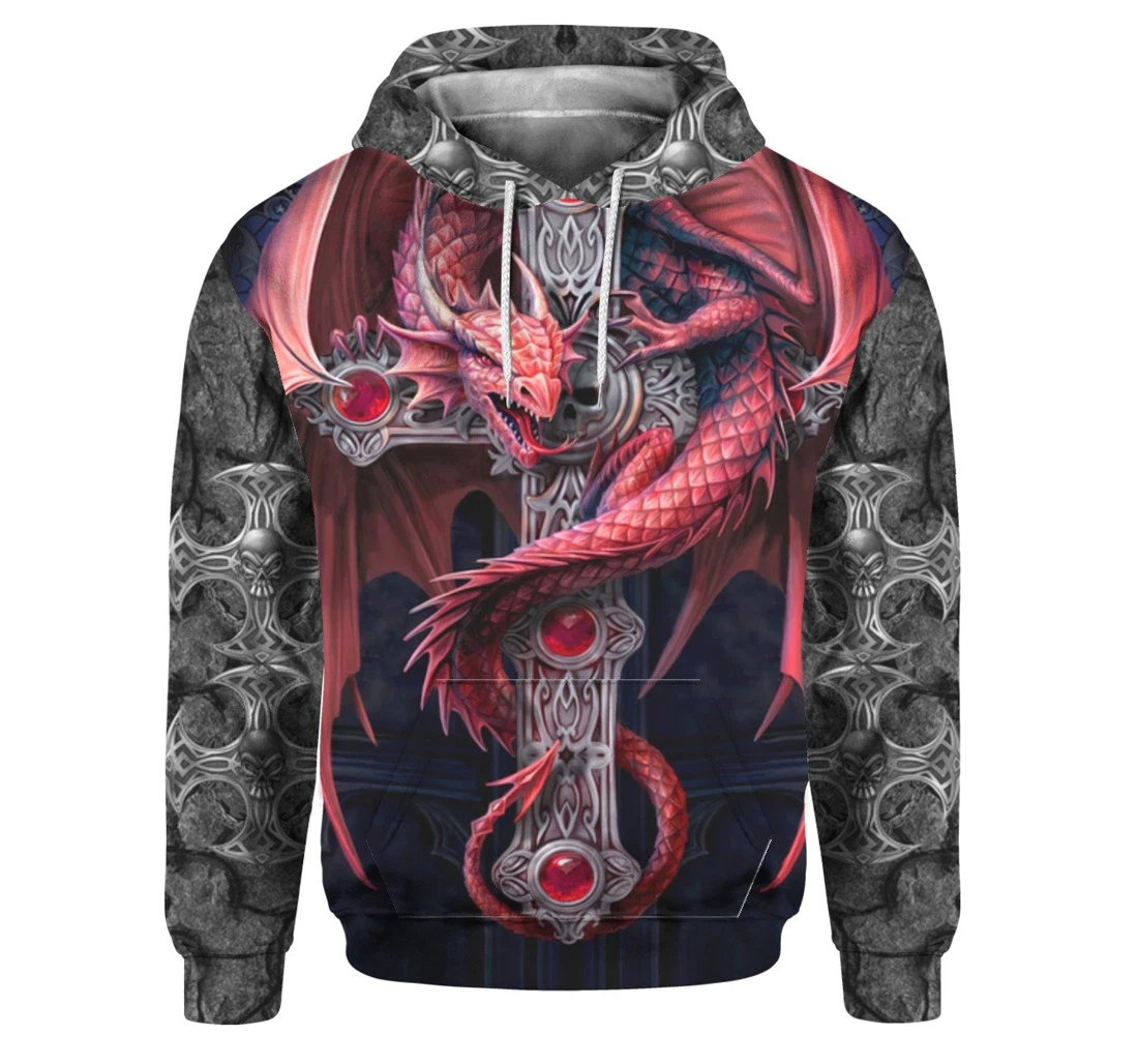 Dungeon Dragon - 3D Printed Pullover Hoodie