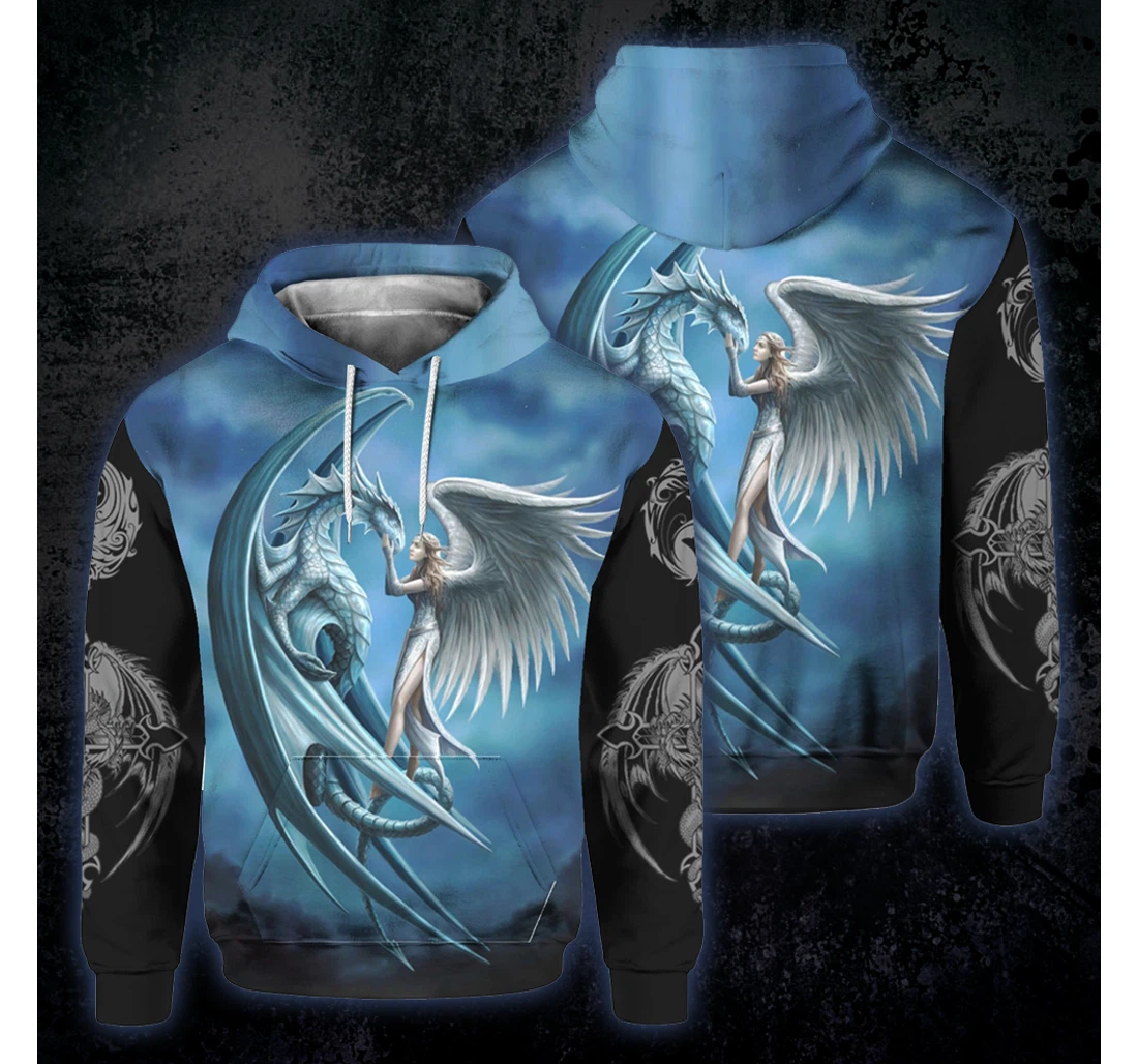 Tattoo Dungeon Dragon - 3D Printed Pullover Hoodie