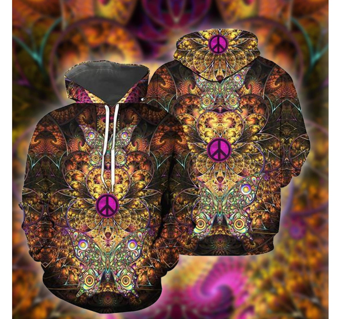 Hippie Style - 3D Printed Pullover Hoodie