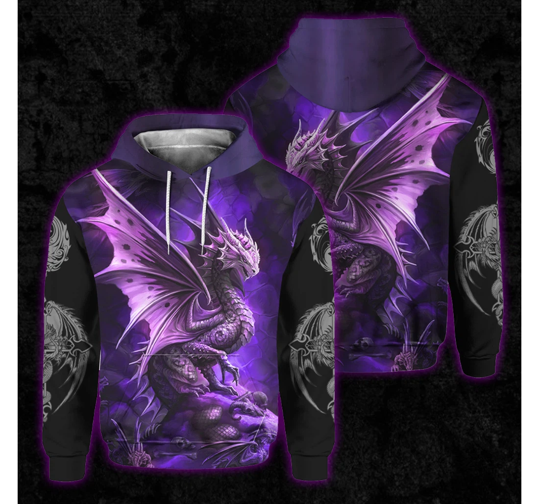 Tattoo Dungeon Dragon - 3D Printed Pullover Hoodie