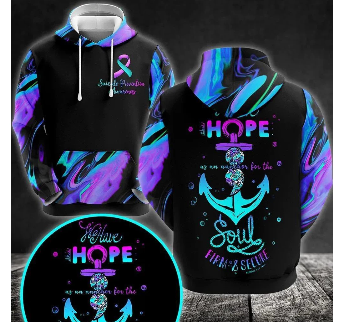 Suicide Prevention Awareness - 3D Printed Pullover Hoodie