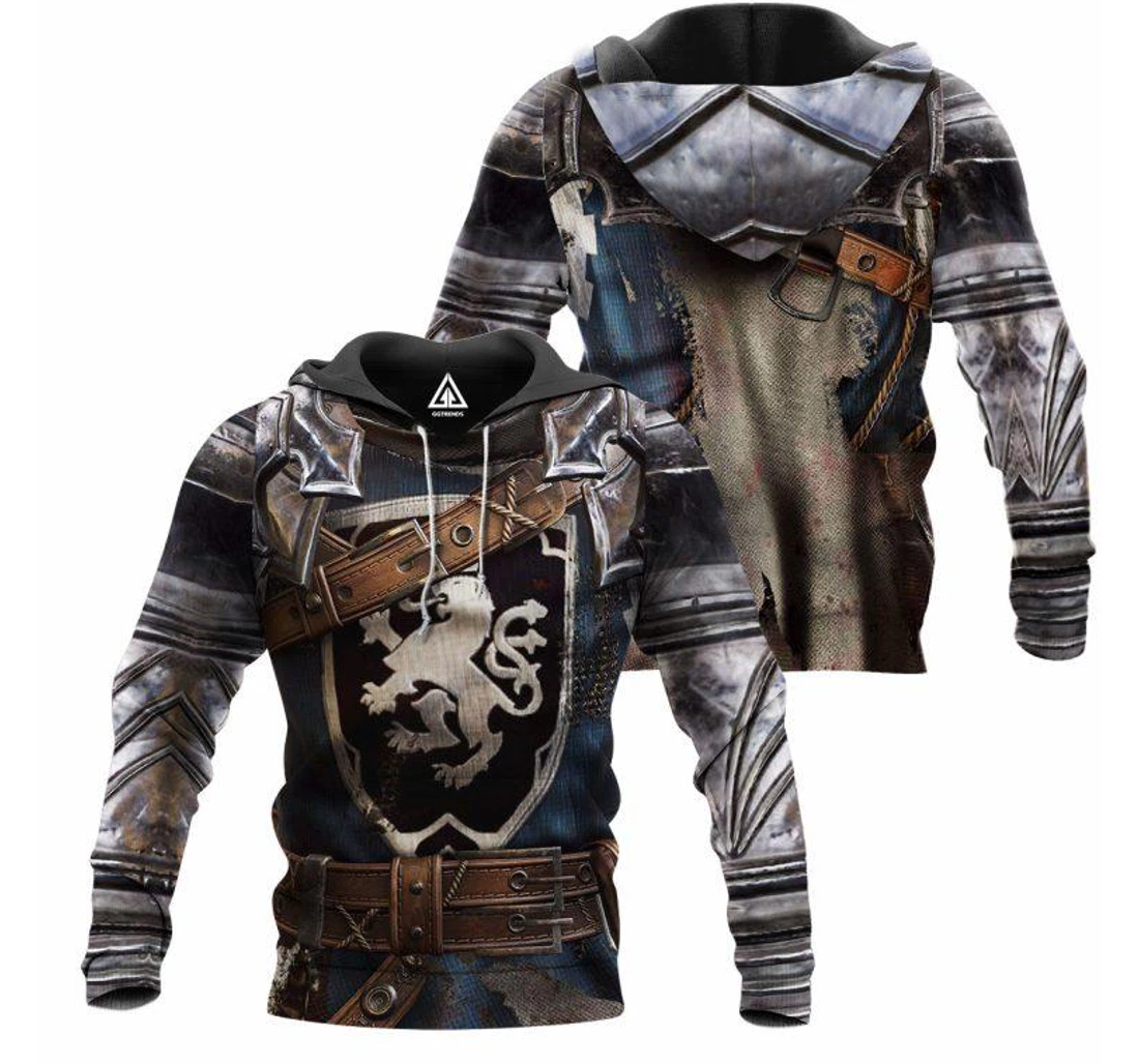 Products Blue Knight Armor - 3D Printed Pullover Hoodie