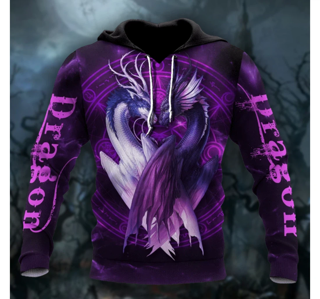 Purple Dragon - 3D Printed Pullover Hoodie