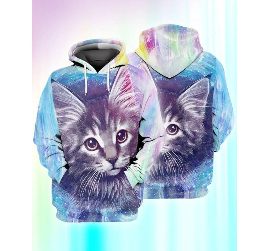 Cute Cat - 3D Printed Pullover Hoodie