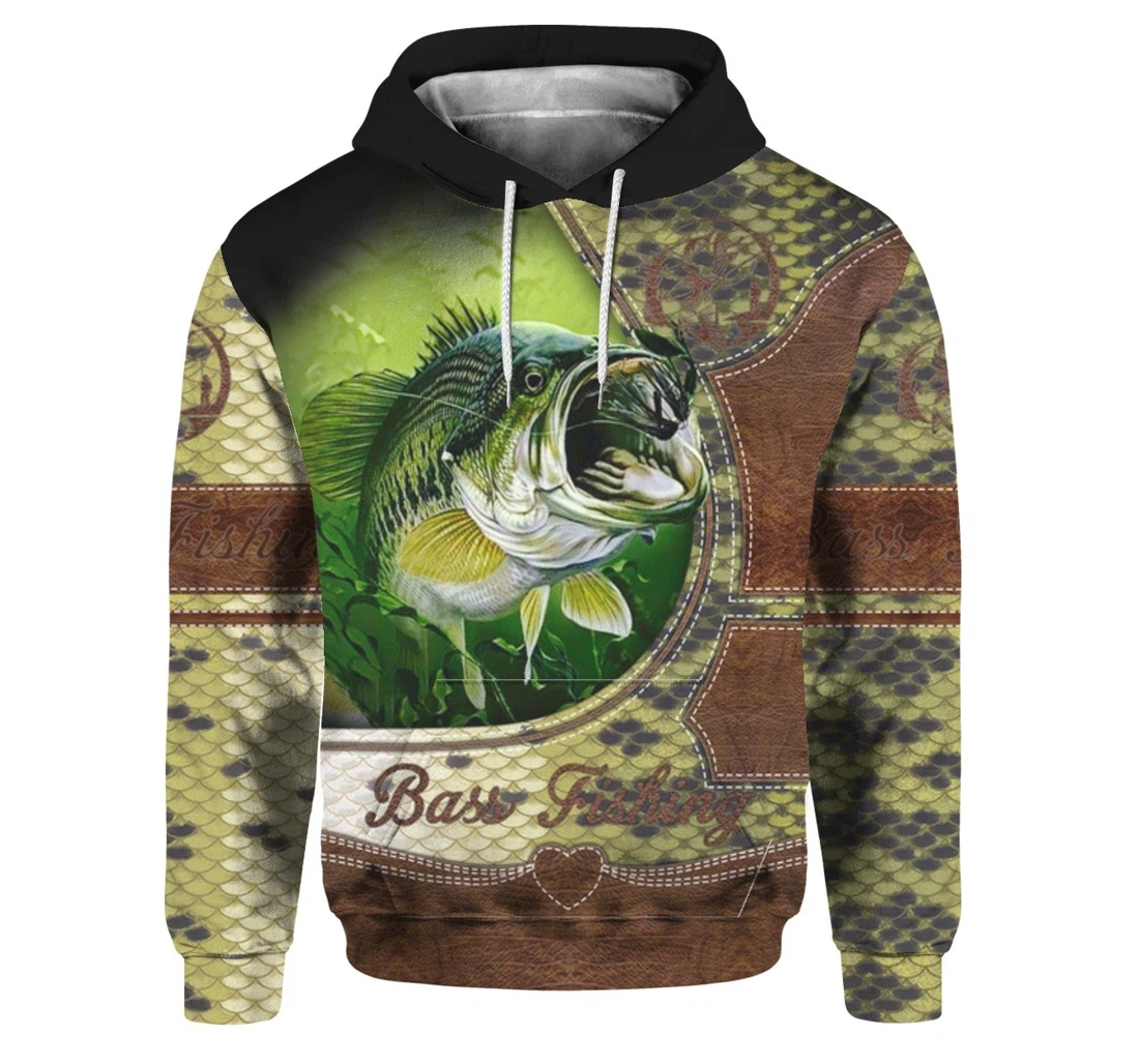 Bass Fishing - 3D Printed Pullover Hoodie