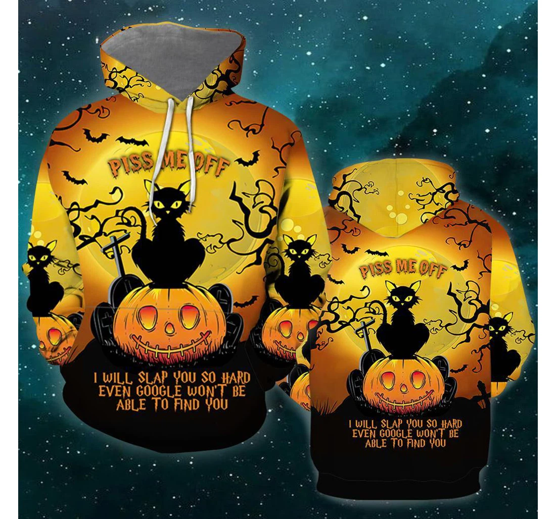 Cat Piss Me Off Halloween - 3D Printed Pullover Hoodie