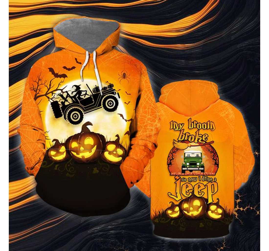 I Drive A Jeep Halloween - 3D Printed Pullover Hoodie