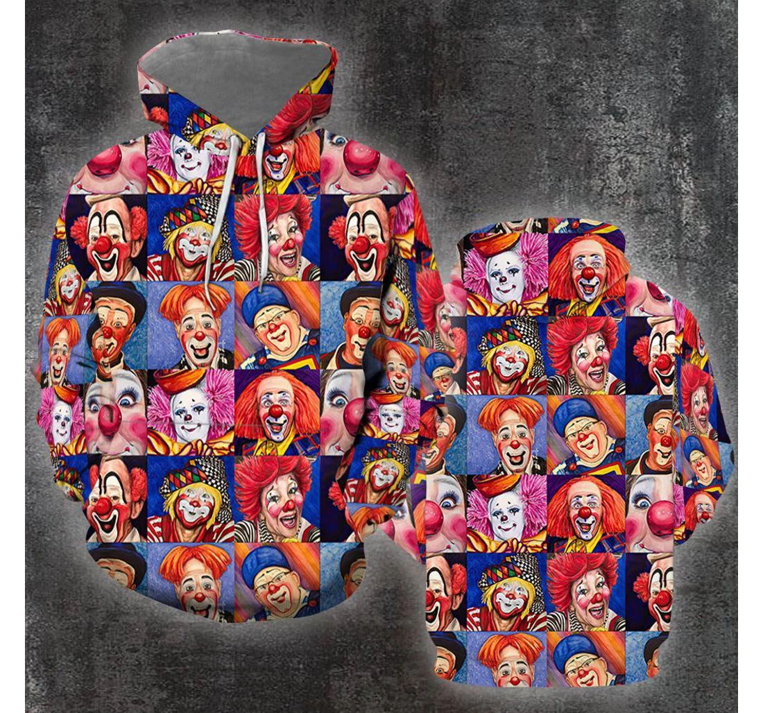 Funny Real Clown Halloween - 3D Printed Pullover Hoodie